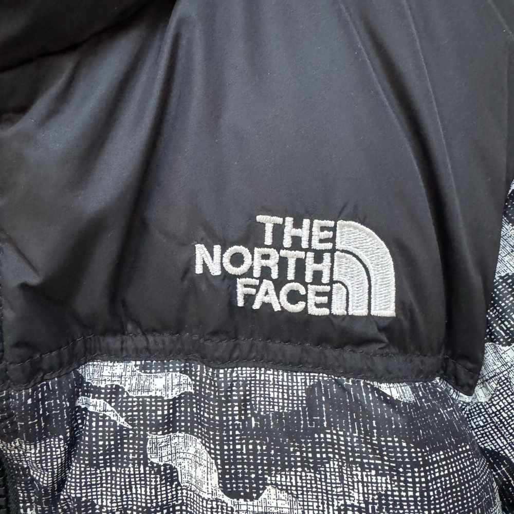 North face nuptse 700 coat jacket down feathers nylon puffer boys kids camo - Picture 7 of 12